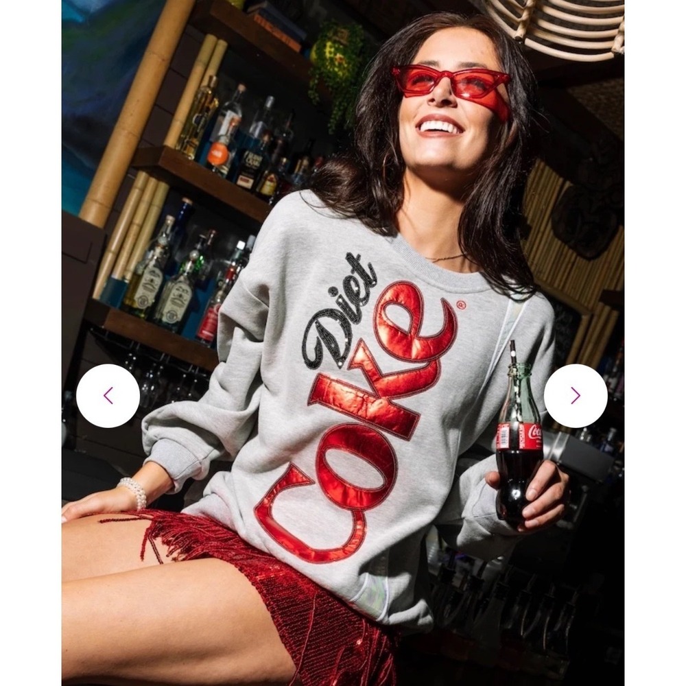 Queen of Sparkles Grey Diet Coke Sweatshirt 2X